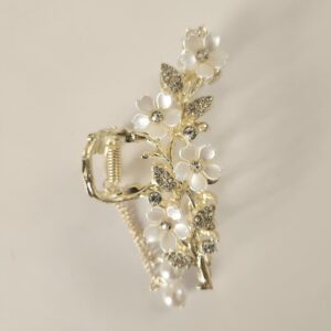 HC008 White Flowers Hair Claw Accessory