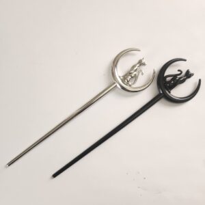 HS002 Cat with Crescent Moon Hair Stick