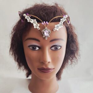 FC001 Fantasy Woodland Crown Headband with Purple Stone