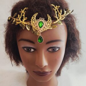 FC022 Crescent Moon with Gold Antlers Crown
